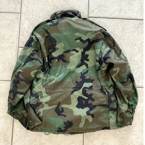 Vintage Military Jacket Army Mens Small Camouflage Coat Uniform Green - Picture 12 of 12